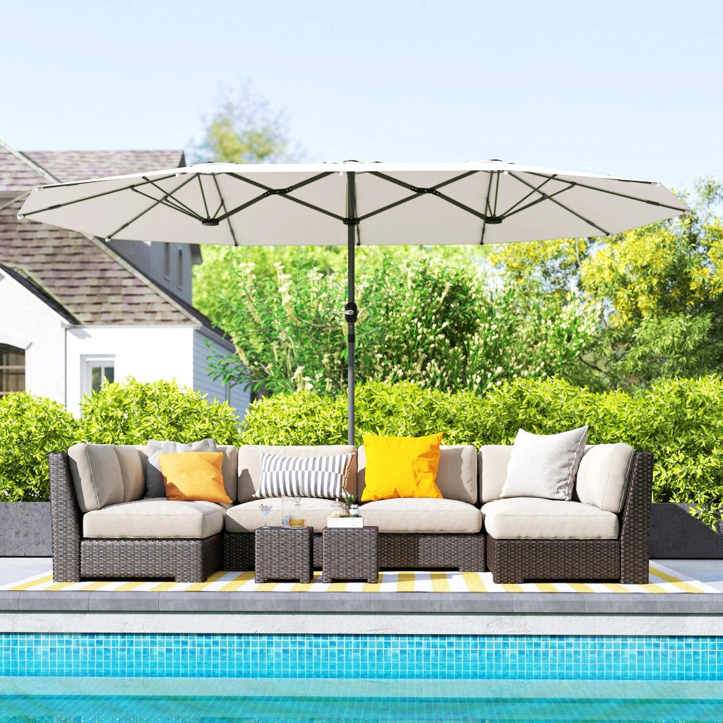 Ombrellone da giardino ovale ¨C Zephmum ¨C Beige 436x260 cm