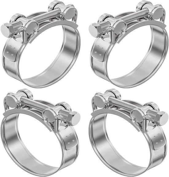 Serrature a clip RVS per aspirapolvere e ventilazione 48-51 mm - 4 pezzi con regolazione di tensione