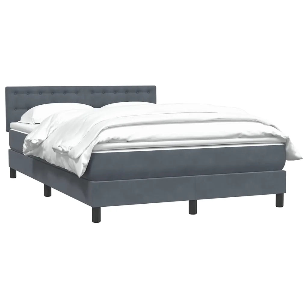 vidaXL Giroletto a Molle con Materasso Grigio Scuro 160x210 cm Velluto