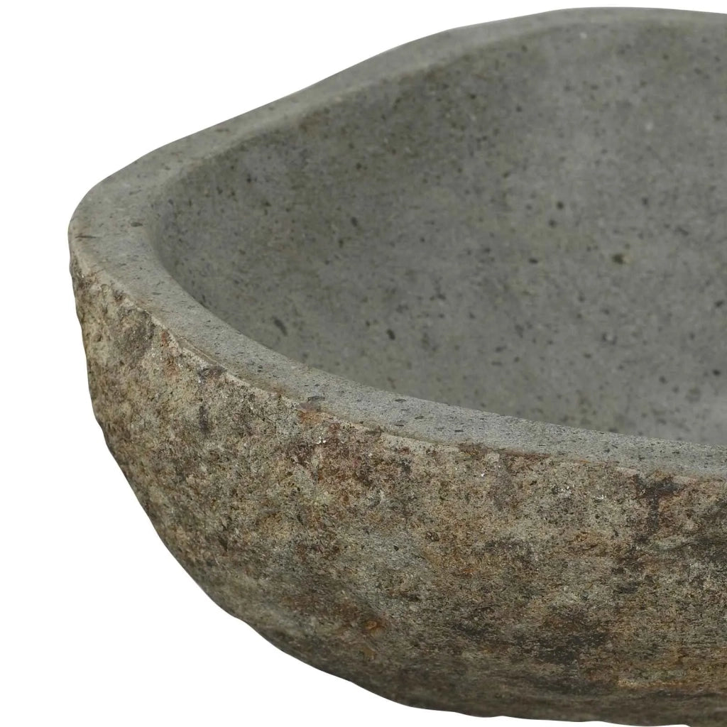 Basin in pietra fluviale Grigio chiaro 52 x 40 x 15 cm CFW7861387