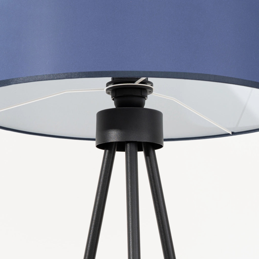 Lampada da terra treppiede paralume blu E27 Purela