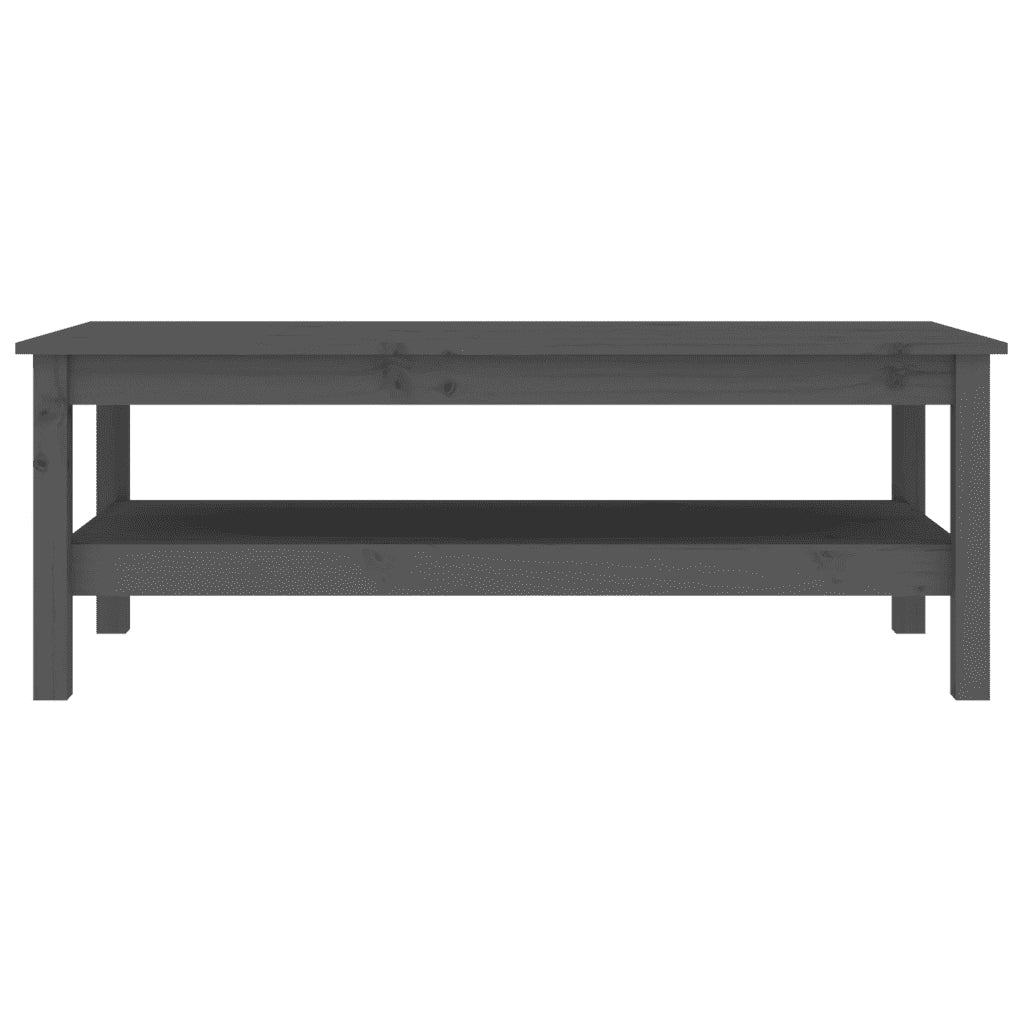 Tavolino da Salotto Grigio 110x50x40 cm Legno Massello di Pino cod mxl 16896