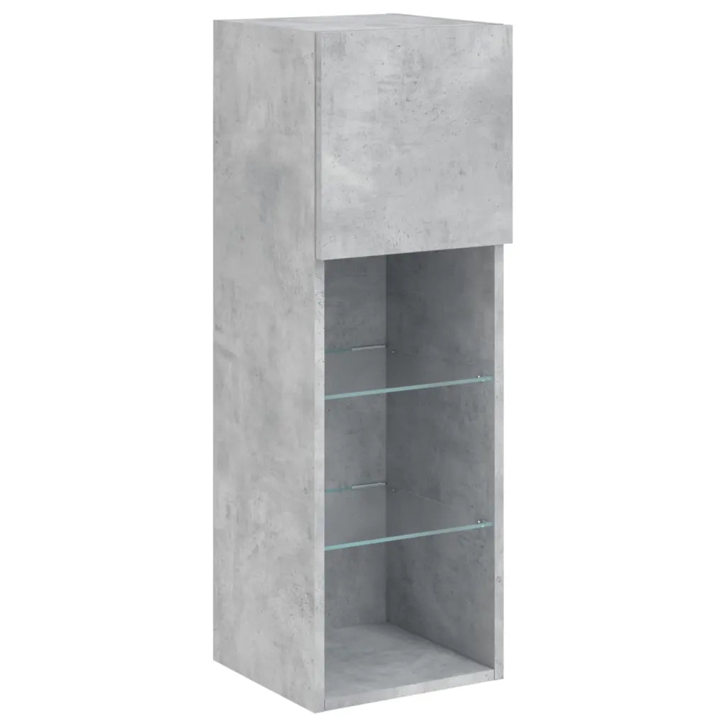 Mobile TV con Luci LED Grigio Cemento 30,5x30x90 cm 837007
