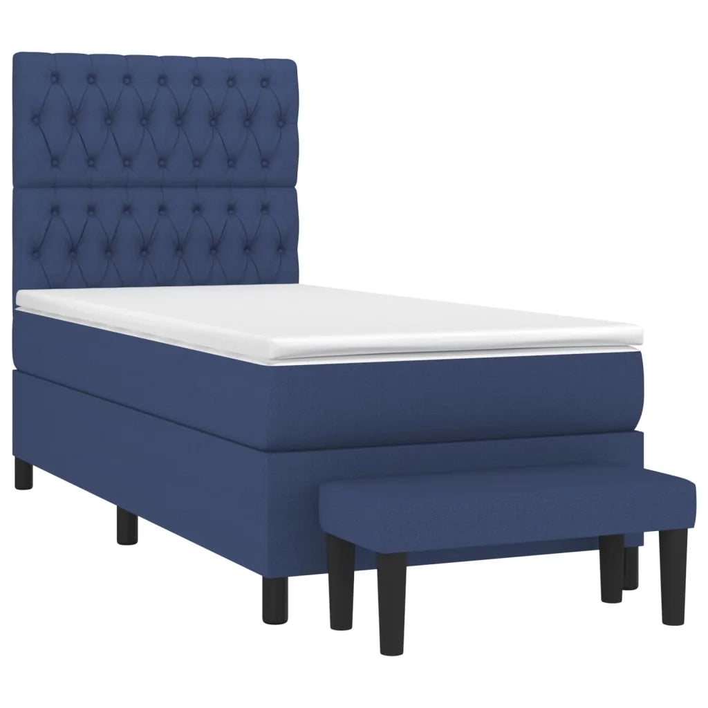 Giroletto a Molle con Materasso Blu 90x190 cm in Tessuto