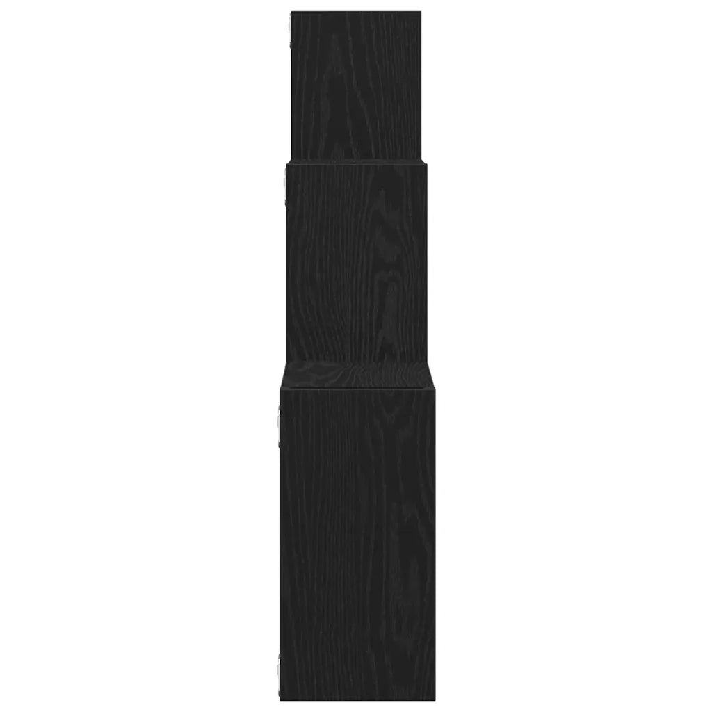 Mensole a Cubo Parete Rovere Nero 68x15x68 cm Legno Multistrato 862410
