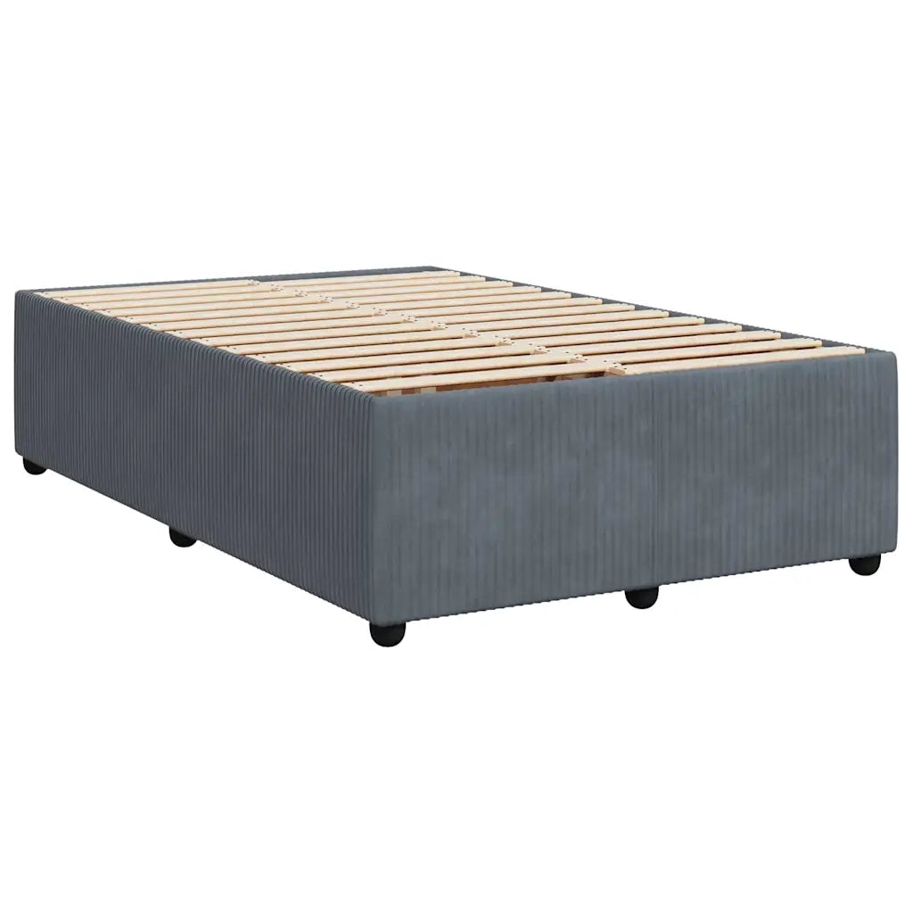 Giroletto a Molle con Materasso Grigio Scuro 120x200 cm Velluto