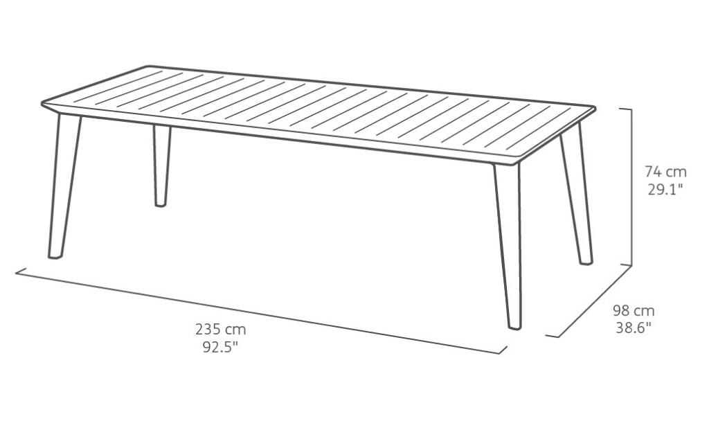Tavolo da Giardino 235x98x74 cm in Resina Keter Lima 240 Bianco