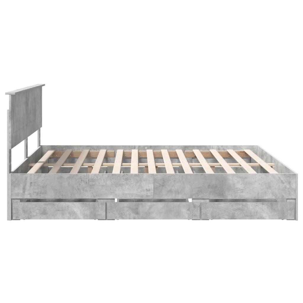 Struttura del letto con cassetto Grigio cemento 200 x 200 cm 3407952