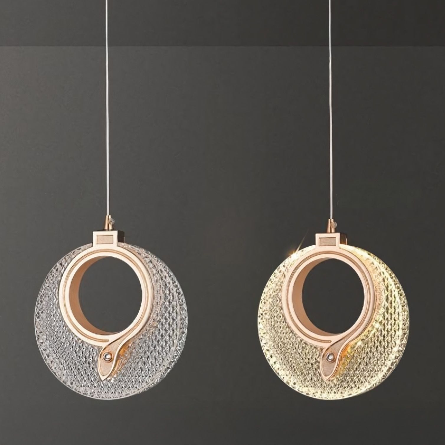 Lampadario A Sospensione In Cristallo Lhj110-1cp Light Rose Gold