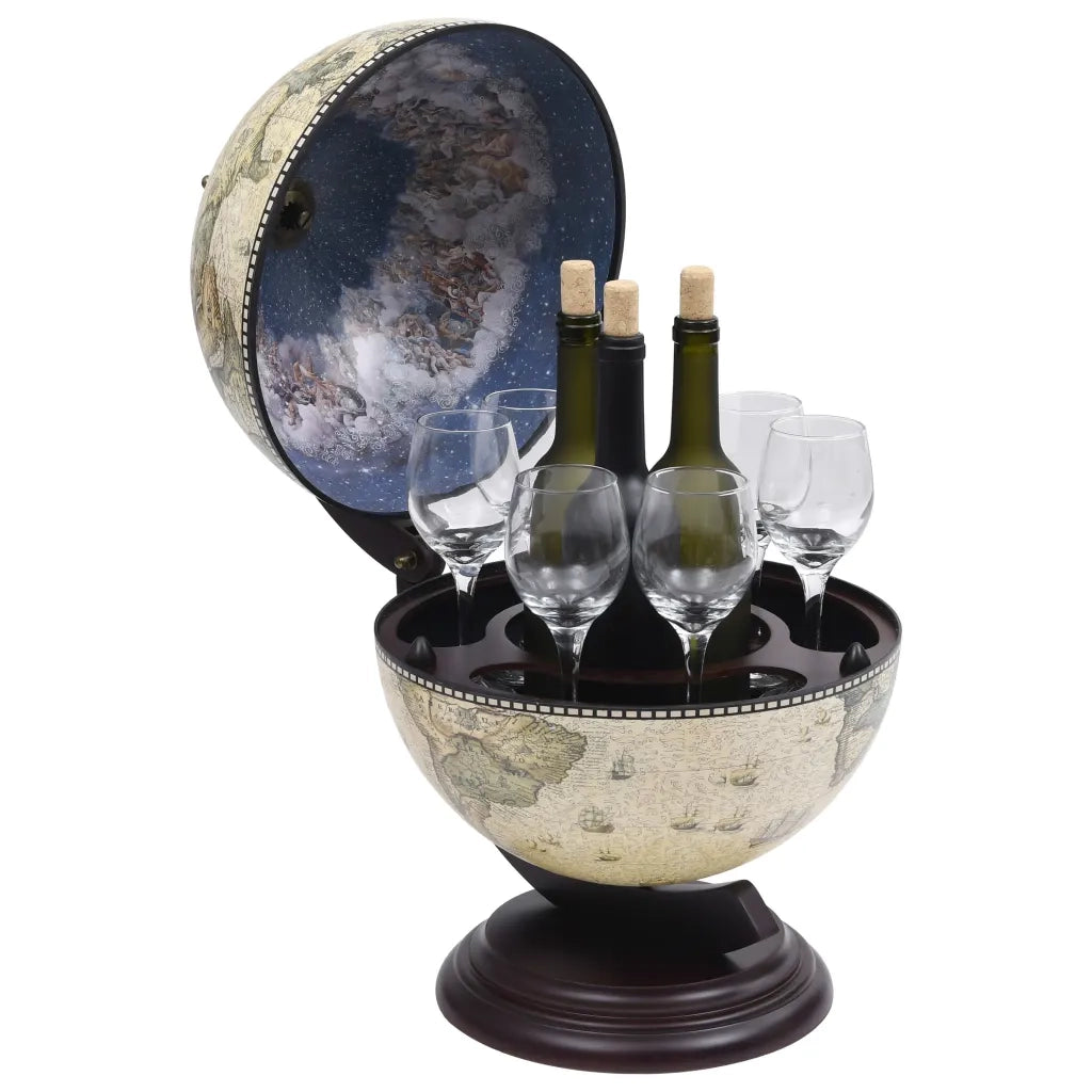 Minibar da Tavola a Globo Supporto per Vini in Eucalipto Verde CFW4794943