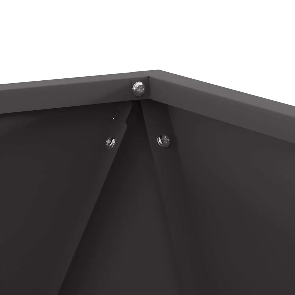 Fioriera-Vaso da Esterno-Contenitore per Piante Nero 50 x 50 x 50 cm Acciaio