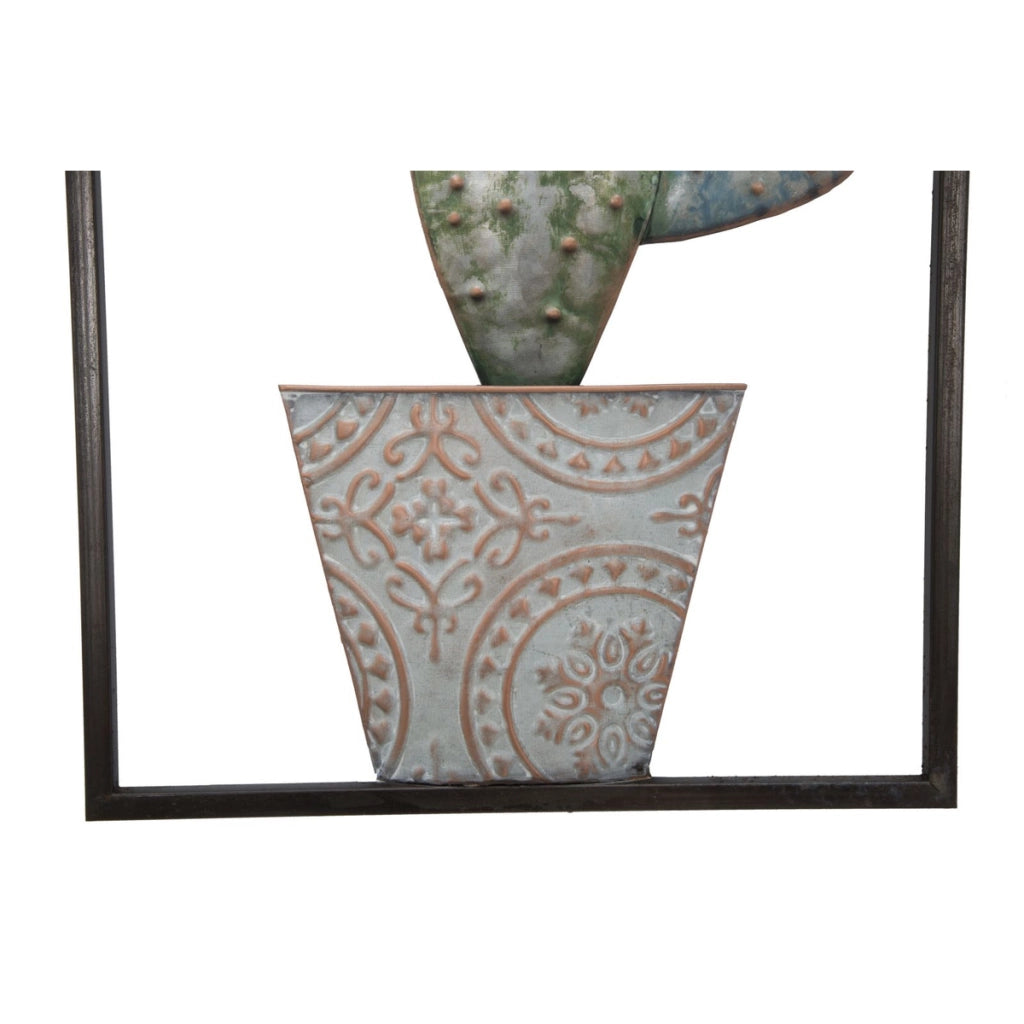 Decorazione in Metallo 3D Cactus 3, Verde, Metallo, 31x2,5x90 cm