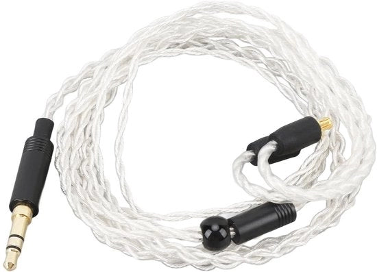 Cavo di upgrade audio 1,2 m - Cavo chiuso - Cavo argento-vernice di rame - Plug e Play - Compatibile con cuffie - Orecchini preformati - Cavo cuffie