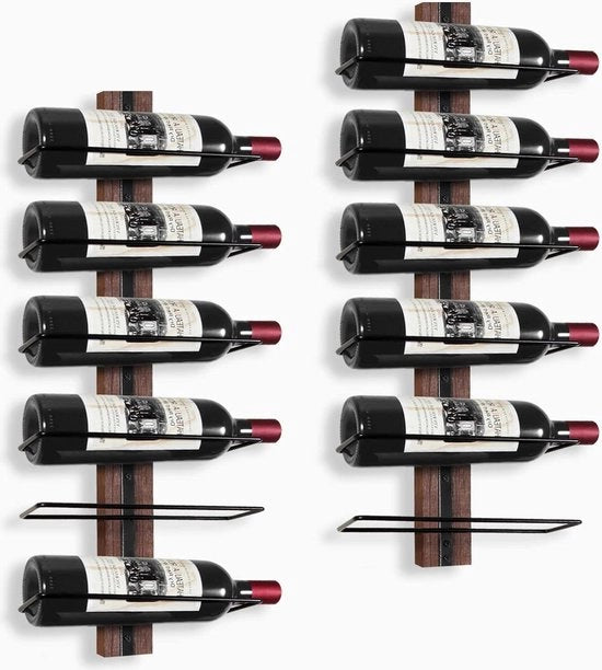 Wandmontaggio vino per 12 bottiglie in legno - Vinotheca per cucina e sala da pranzo