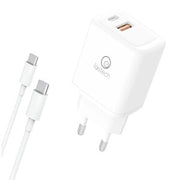 CARICATORE RAPIDO 30W 2 PRESE+CAVO USB-C / USB-C