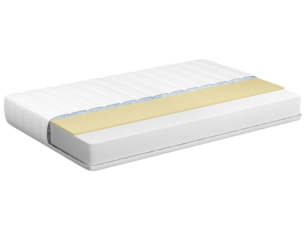Materasso matrimoniale Memory Foam Imbottitura Poliestere Sfoderabile Bianco 120 x 200 cm massimo comfort