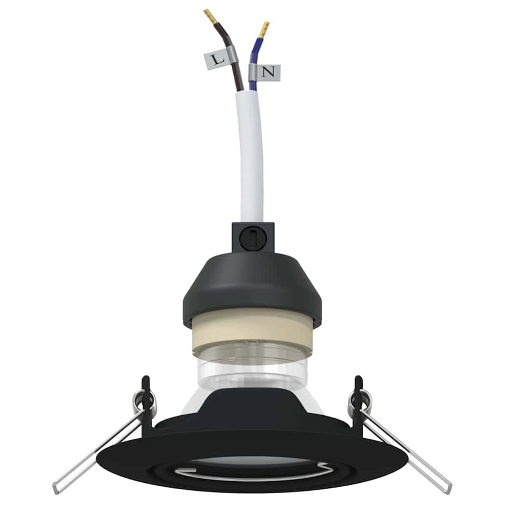 Set di 6 faretti da incasso moderni orientabili 9 x 9 x 2,5 cm in metallo nero 02_0058268