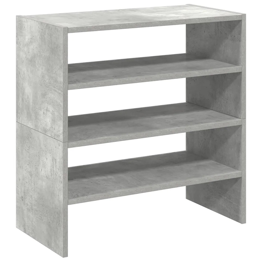 vidaXL Scarpiere 2 pz Impilabili Grigio Cemento 60x30x30,5 cm