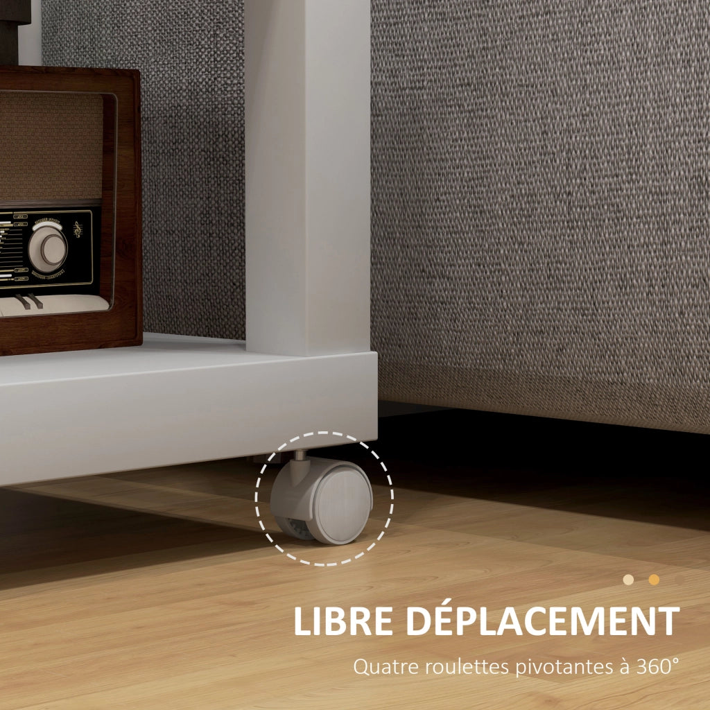 Tavolino da caff¨¨ con rotelle ¨C Xylo ¨C legno naturale e bianco 40x40x40 cm
