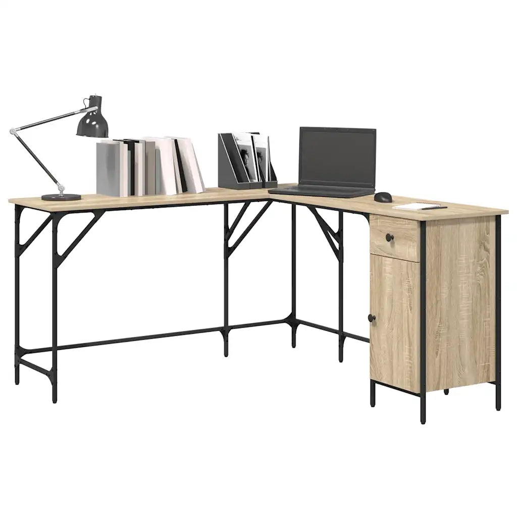 Scrivania Rovere Sonoma 141x141x75 cm in Legno Multistrato 837598