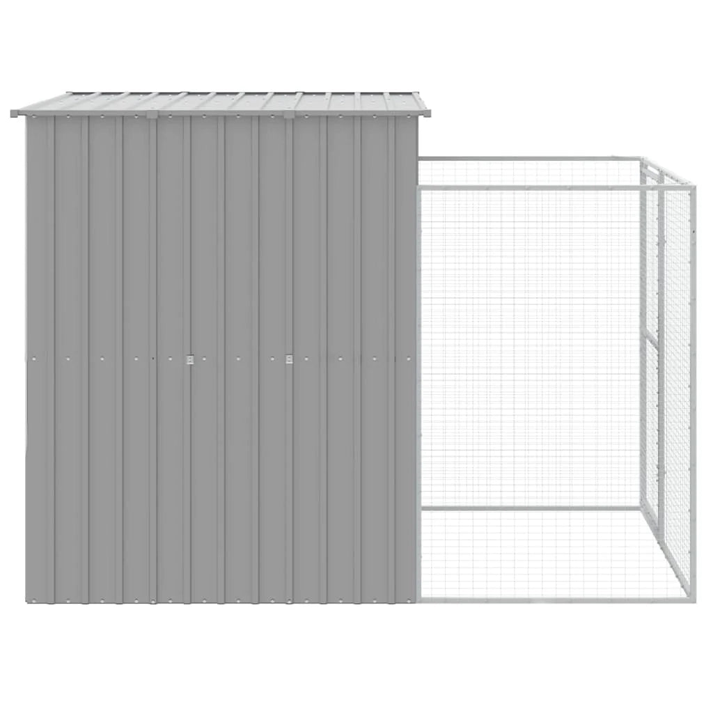Cuccia per cani con recinto chiaro 165 x 251 x 181 cm grigio 02_0043497