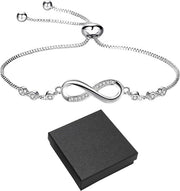 Anelli per donna con diamanti - Bracciali in argento flessibili - Ideali come regalo e uso personale .