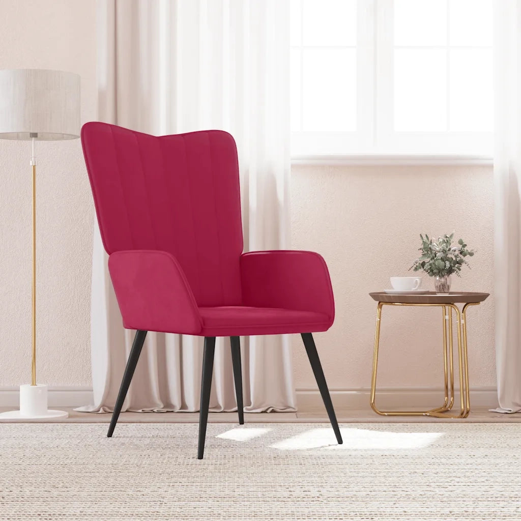 Poltrona | Sedia Relax Rosso Vino in Velluto