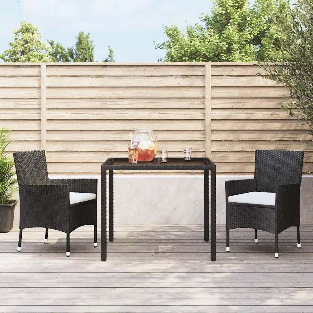 Sedie da giardino con cuscini 2 pz | Sedie da Esterno nere in polyrattan (solo UK/IE/FI/NO)