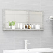 Specchio da bagno-Specchio decorativo Grigio Cemento 90x10,5x37cm Legno Multistrato