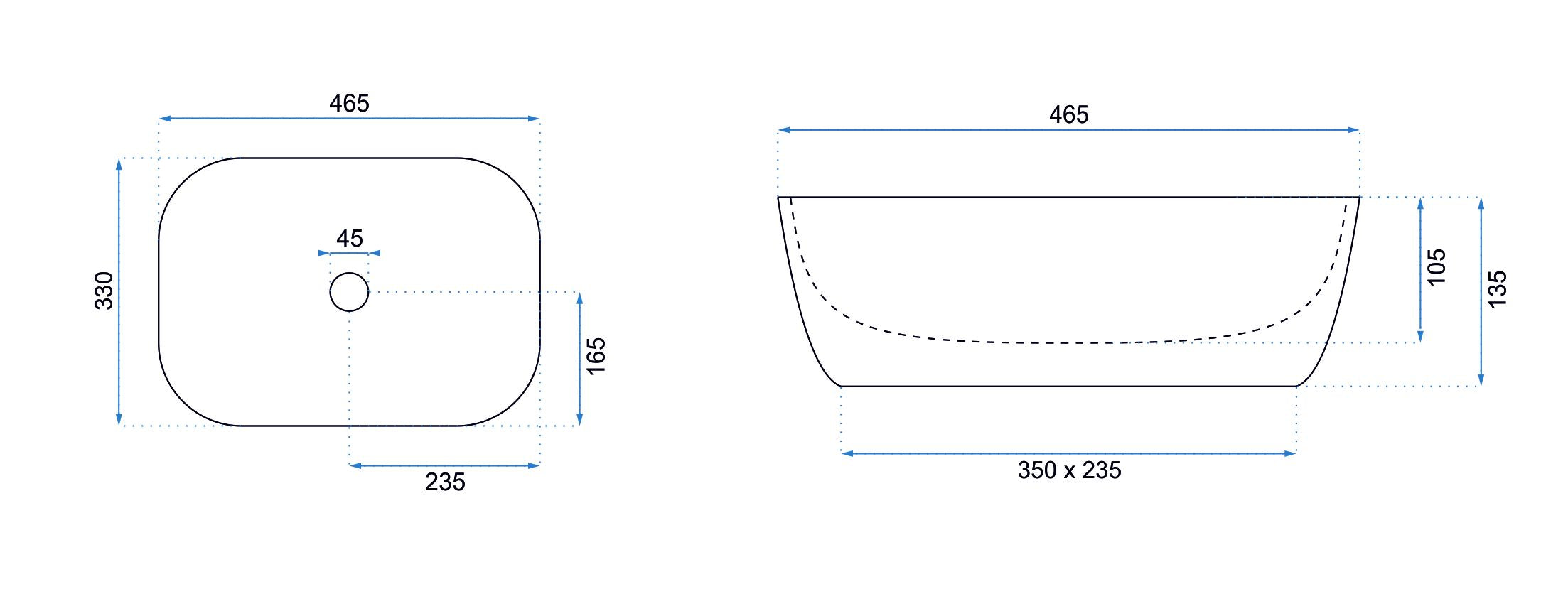 Lavabo Da Appoggio Rea Belinda Gold Edge