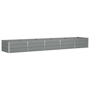 Fioriera dal design industriale moderno 400 x 80 x 45 cm per uso interno/esterno in acciaio grigio chiaro 02_0059193