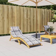 Cuscino per Lettino a Quadri Grigi 186x58x4 cm Tessuto Oxford 314172
