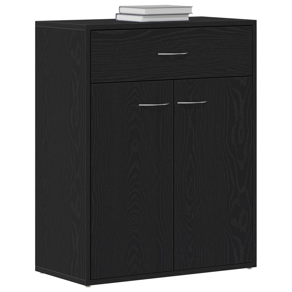 Credenza Nera in Rovere 60x30x75 cm - Legno ingegnerizzato