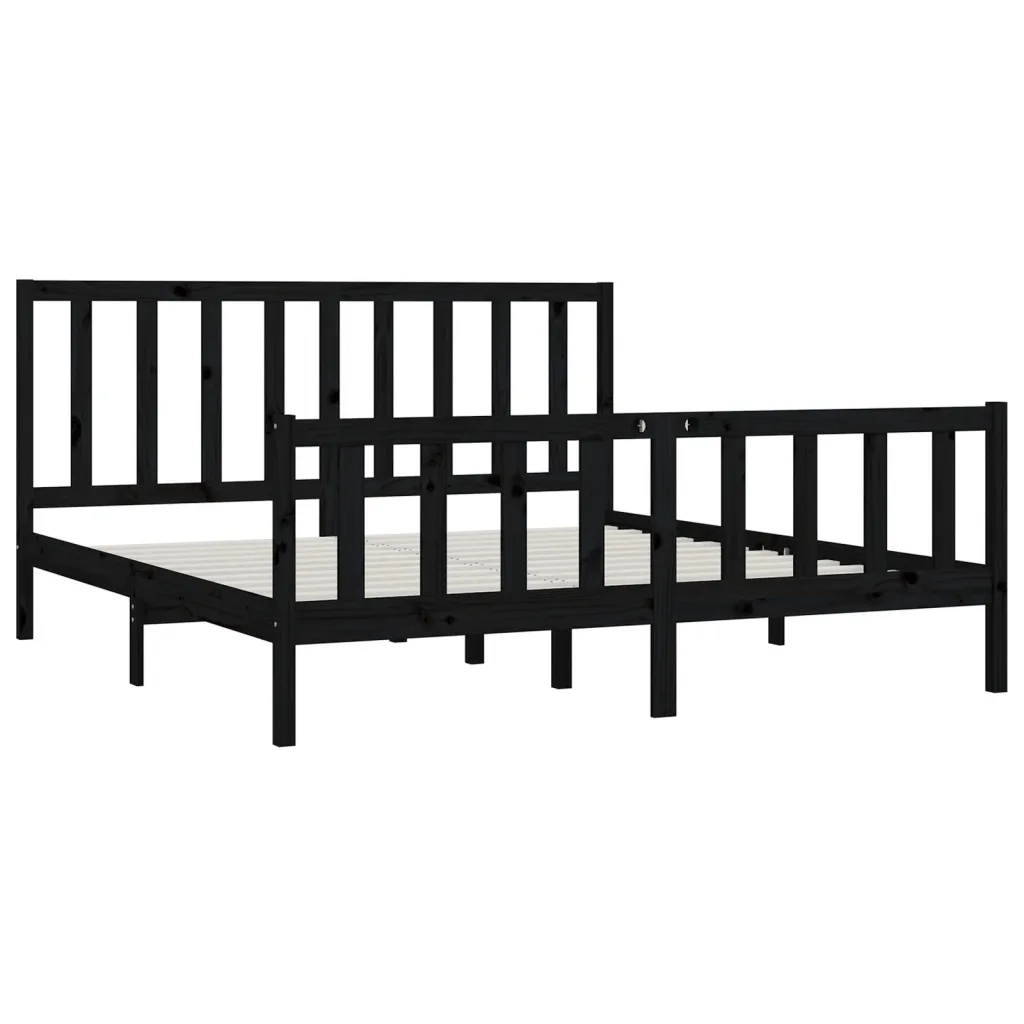 Giroletto Nero in Legno Massello 200x200 cm