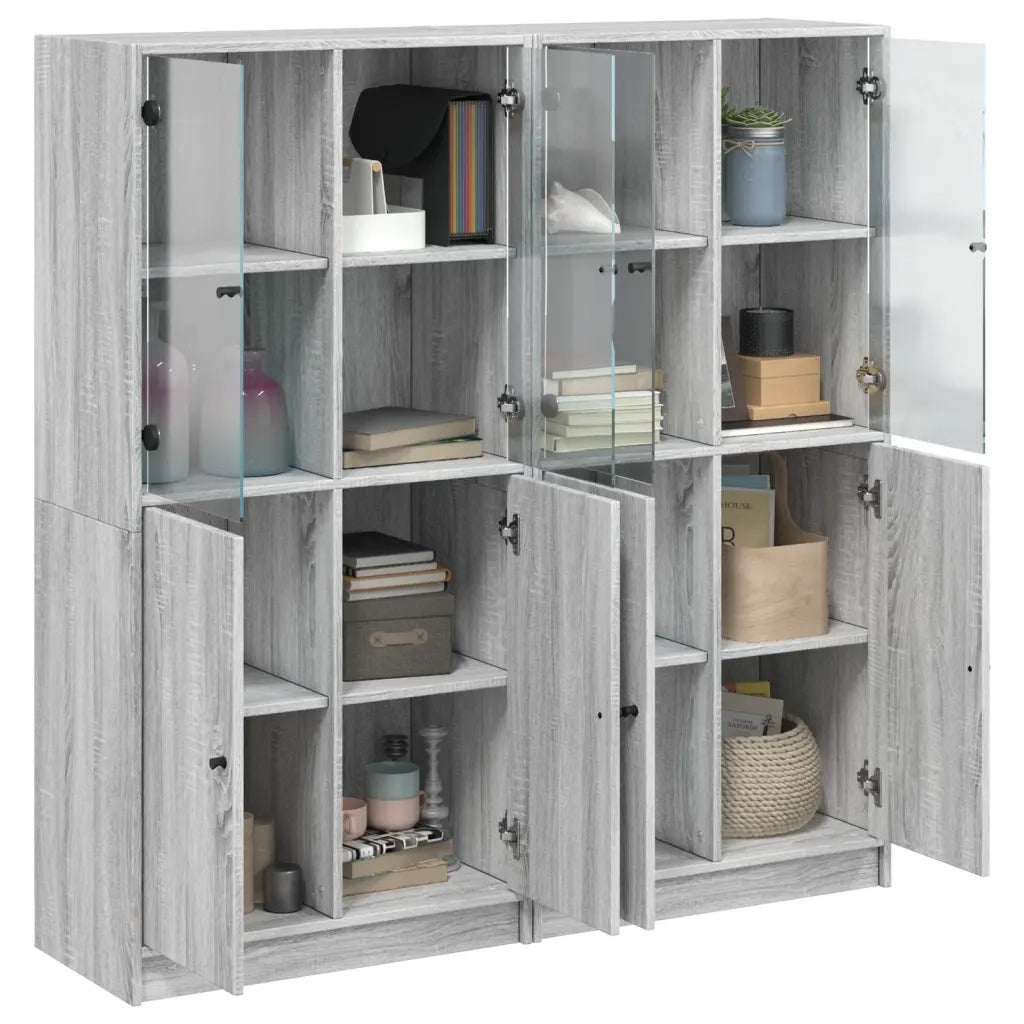 Libreria Ante Grigio Sonoma 136x37x142 cm in Legno Multistrato 3206529