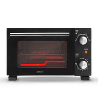 SOGO Forno Tostapane 10L 800W – Mini Forno Elettrico, Timer 30 Min, Temperatura 90-230°C, Doppio Vetro, Griglia e Teglia Incluse