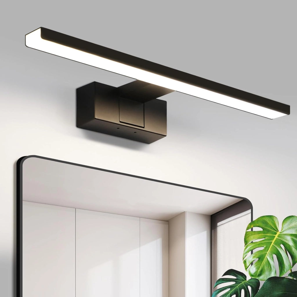 ZMH Lampada da Parete per Specchio da Bagno 40 cm Nera IP44 Moderna Bianco Neutro 4000K per Cantina Cucina Armadietto