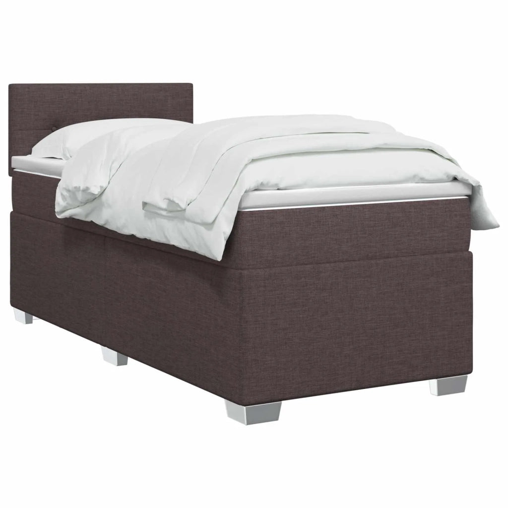 Letto box spring con materasso Marrone Scuro 100 x 200 cm 3450414
