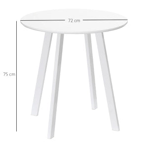 TAVOLO Rotondo 72 x 75 cm Bianco in MDF per 2 persone