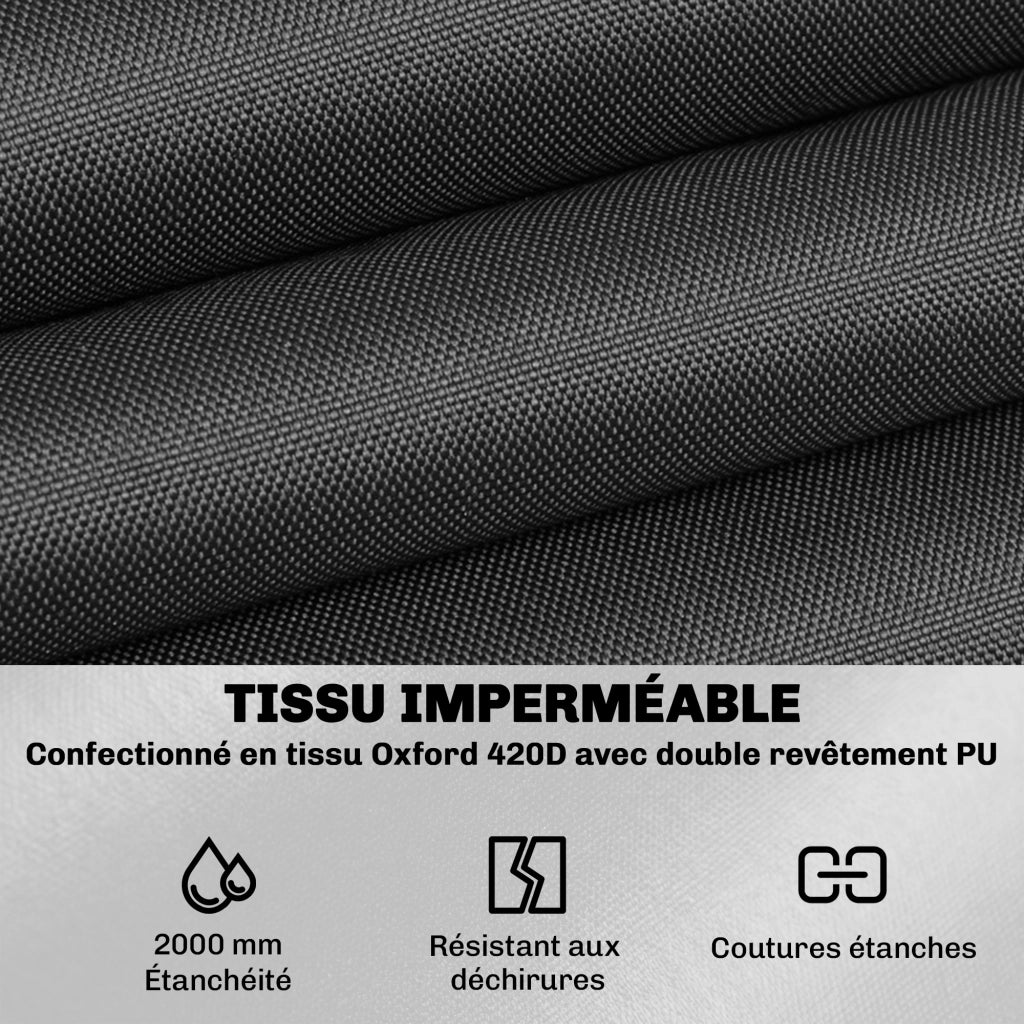 Copertura per Tavolo da Giardino Rotonda ¨C Zephmum ¨C Nero ?200x80cm Tela Oxford 420D