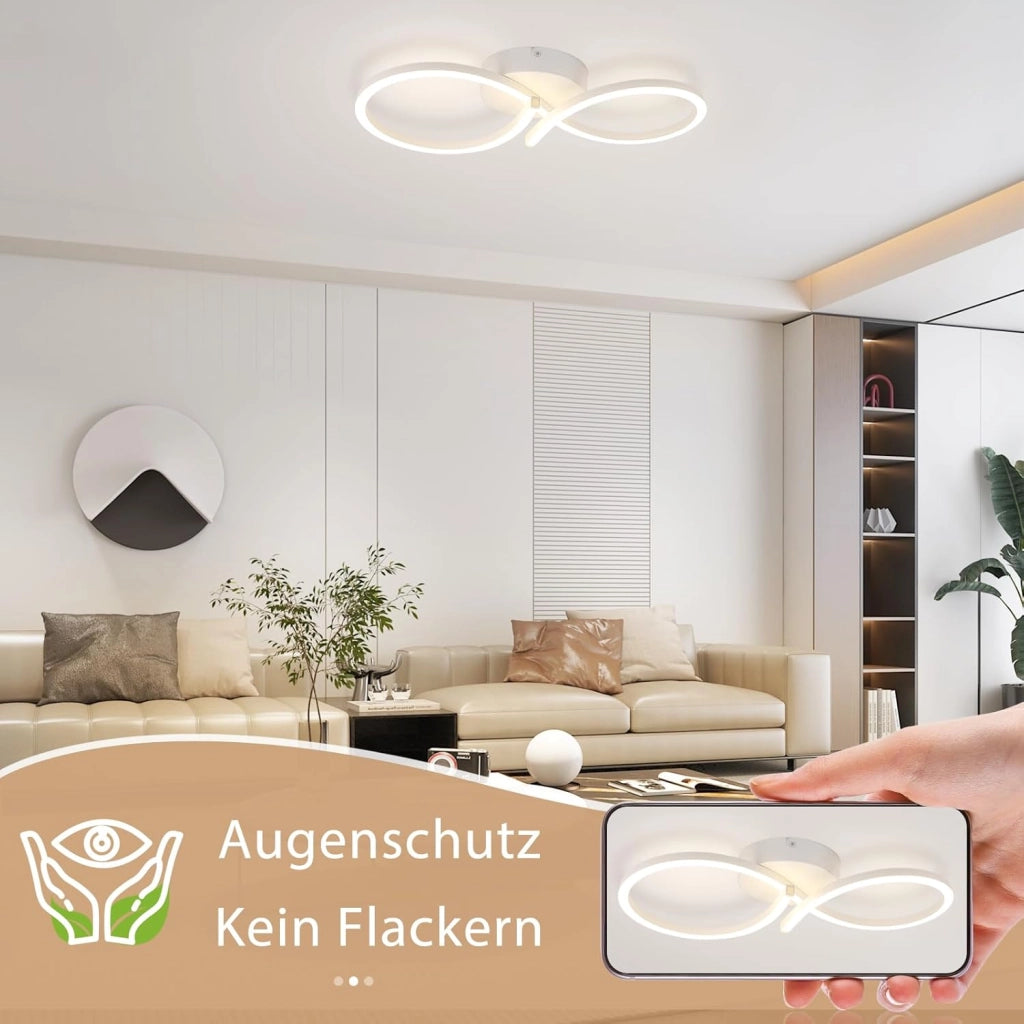 ZMH Lampada da soffitto plafoniera LED moderna bianca 24W 8 forme per soggiorno corridoio