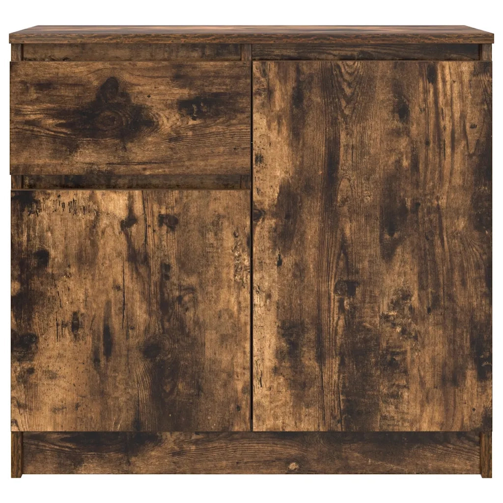 Credenza con Cassetto-Buffet-Armadio da cucina Rovere Fumo 71x35x65 cm in Truciolato 205068