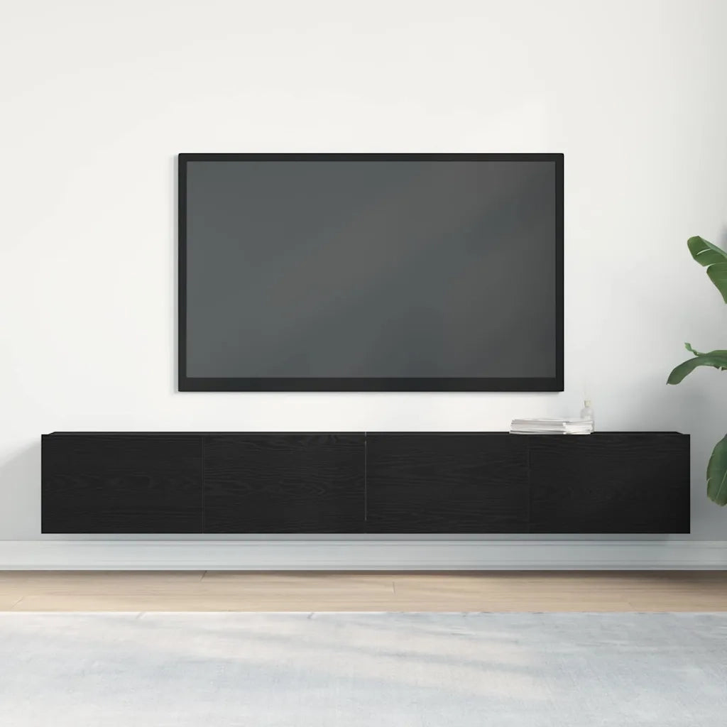 Mobile TV 2 pcs Nero 100 x 30 x 30 cm Legno multistrato 862106
