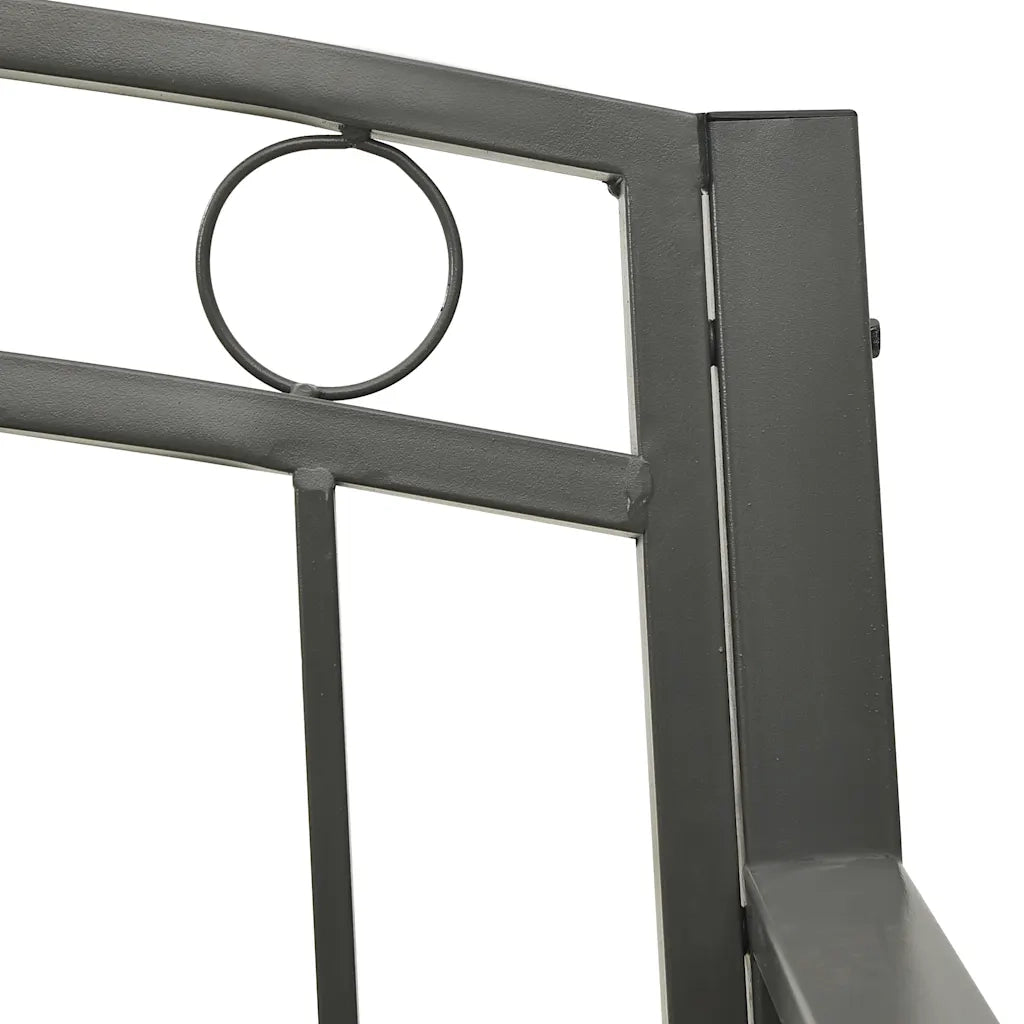 Panca da Giardino con Tavolino Grigio 120 cm Acciaio 319585