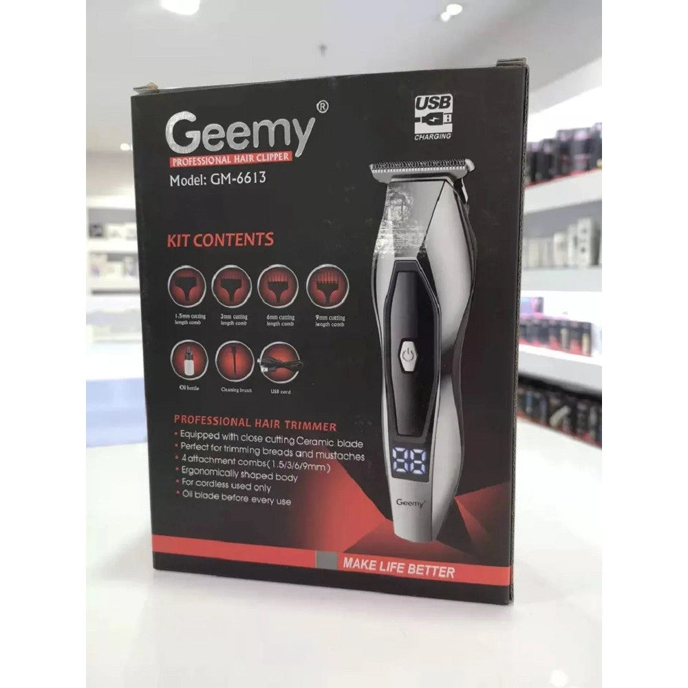 Trade Shop - Taglia Capelli Clipper Elettrico Professionale Ricaricabile Display Led Gm-6613 -