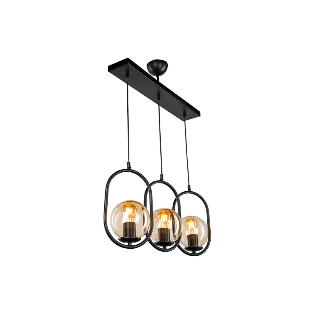 Lampada da soffitto Narissa ASZ1332 in metallo nero con tre portalampada