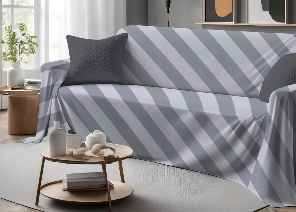 Telo Arredo Granfoulard Copritutto Salvadivano 100% Cotone Dis. Elite - Singolo - Grigio