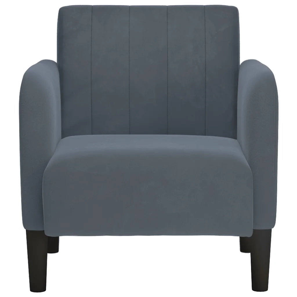 Divano Sedia con Braccioli Grigio Scuro 54 cm in Velluto 4100579