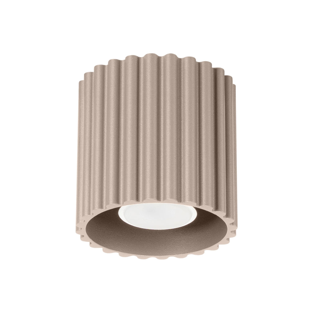Spot soffitto rigato rotondo taupe 10cm GU10 10W VISTAO