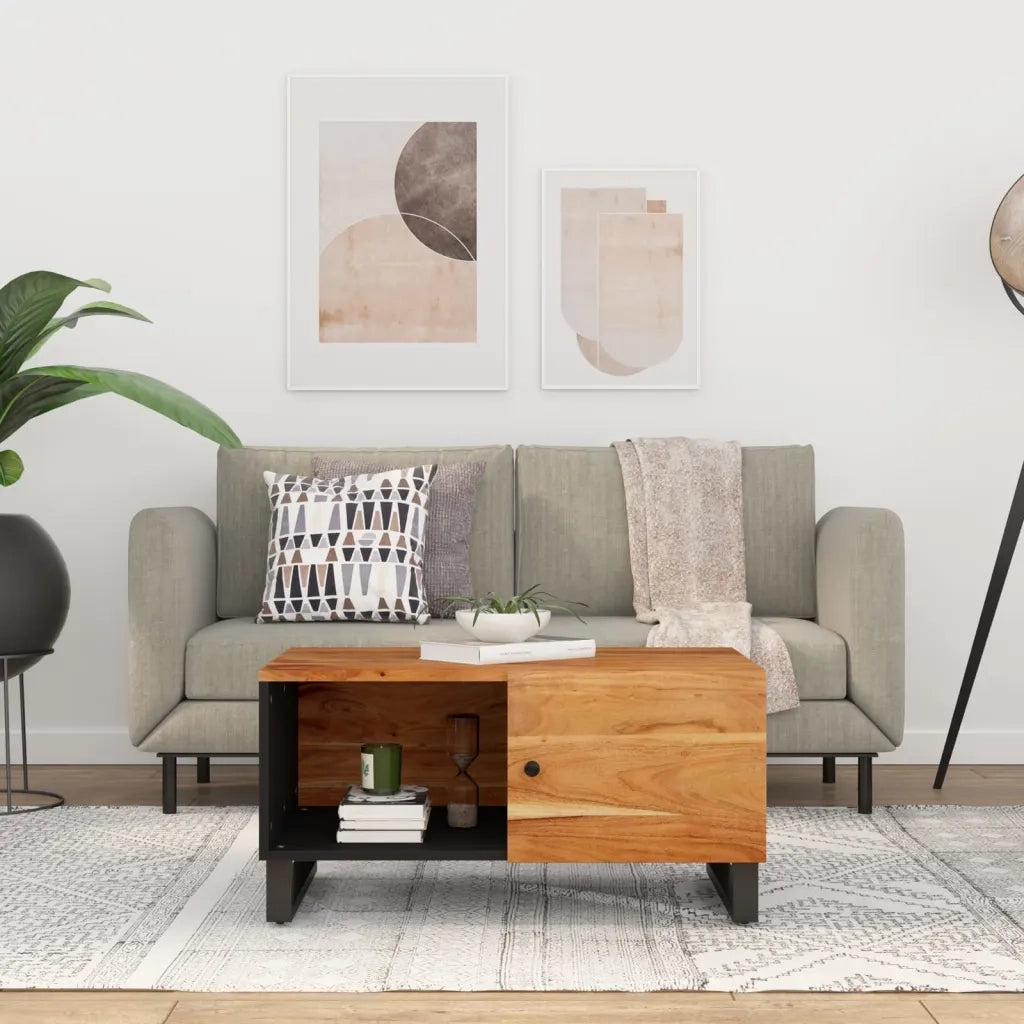 Tavolino da Soggiorno-Tavolino da Salotto-Tavolo 80x50x40 cm Massello Acacia e Multistrato 857009